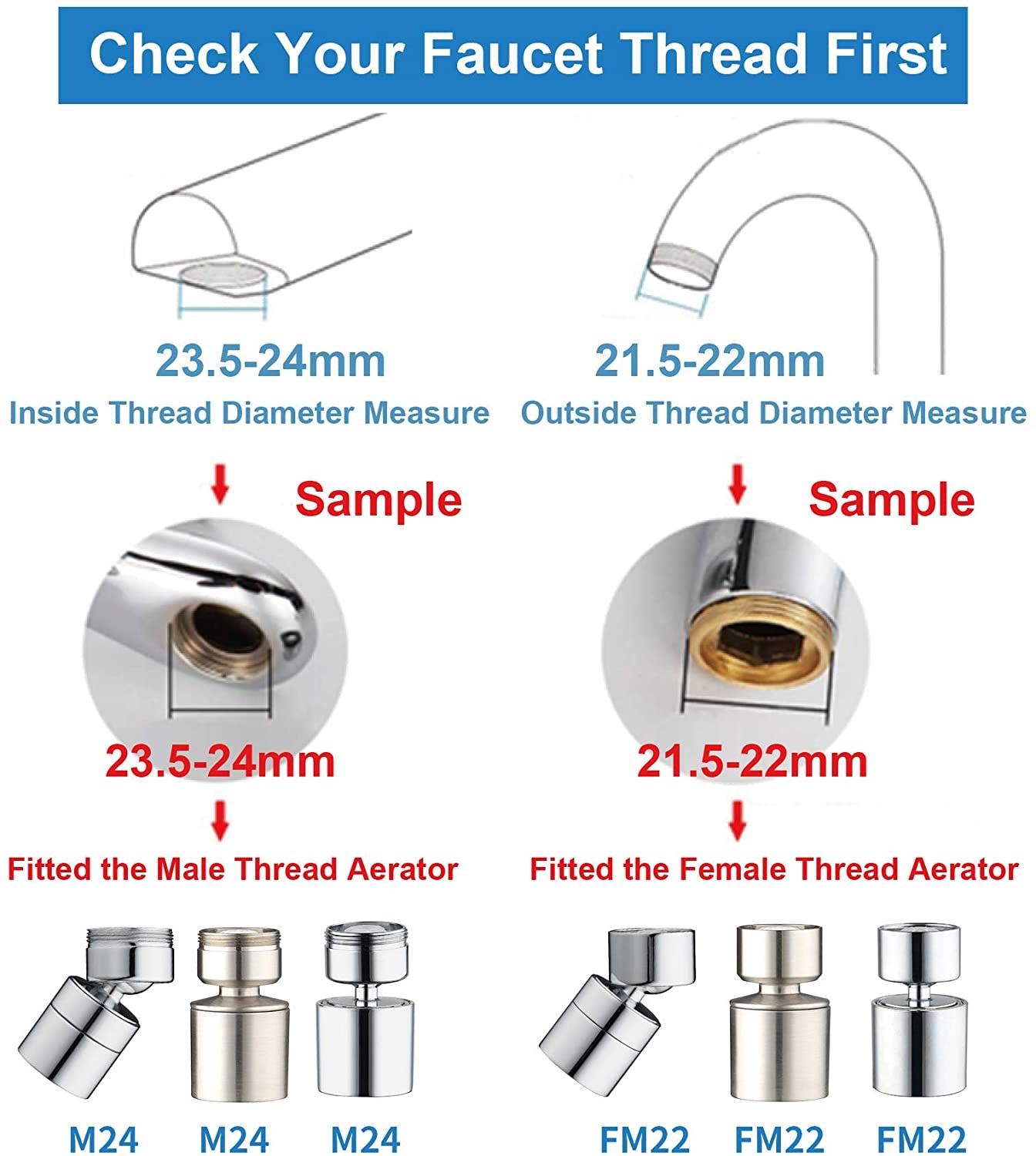 Professional 360 degree dual spray faucet aerator
