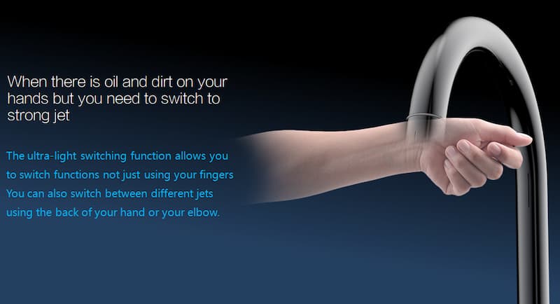 Touch less faucet aerator
